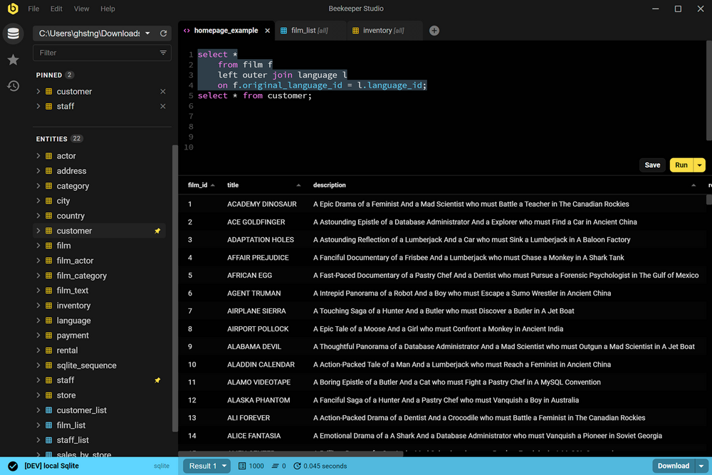 Beekeeper Studio screenshot 1