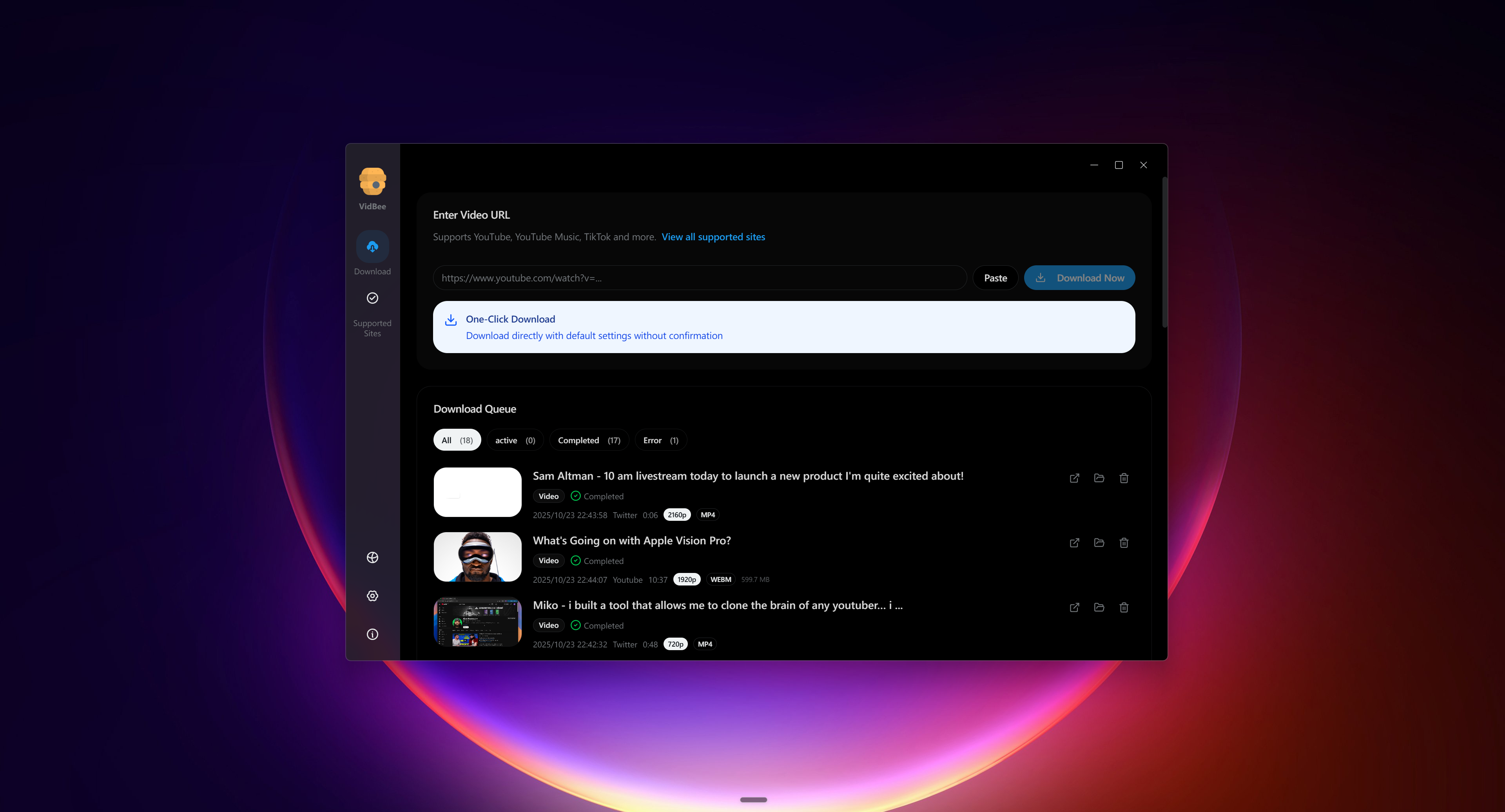 Vidbee screenshot 1